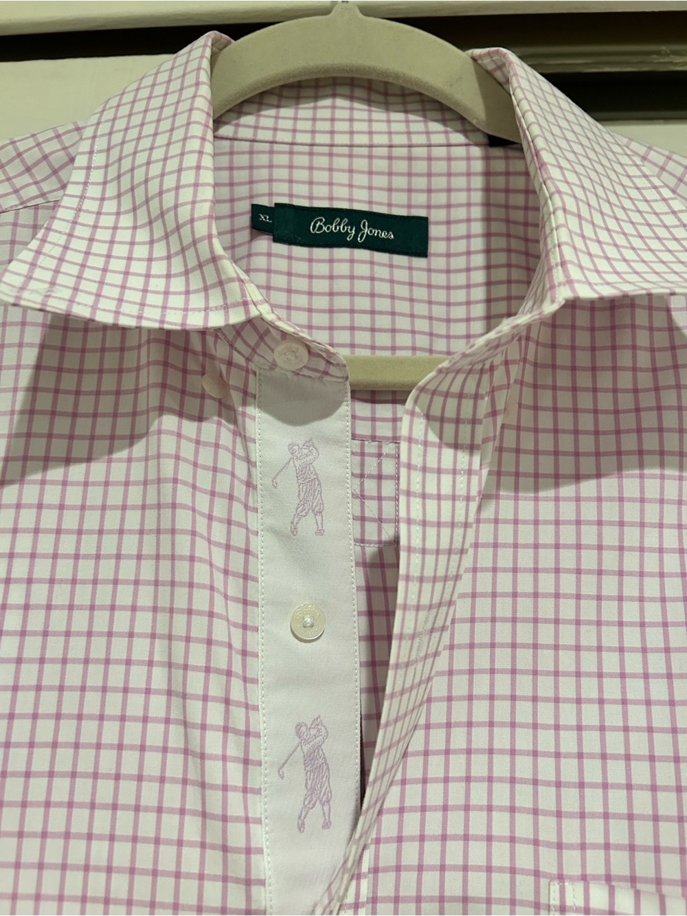 Bobby Jones Men's lilac Check Dress Shirt golf size XL